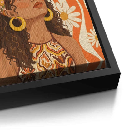Retro Boho Sun Girl - Canvas
