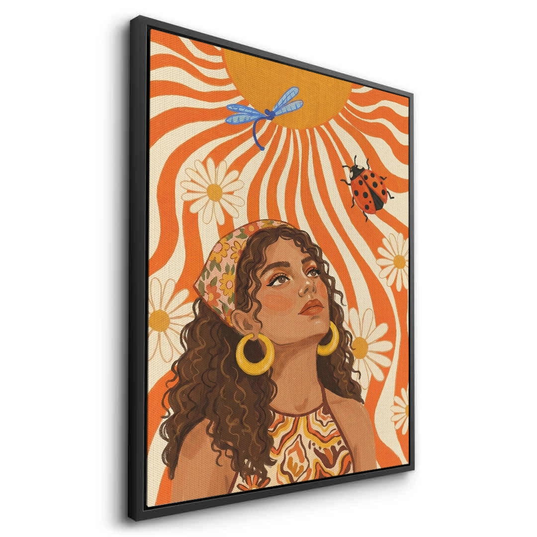 2Retro Boho Sun Girl - Canvas