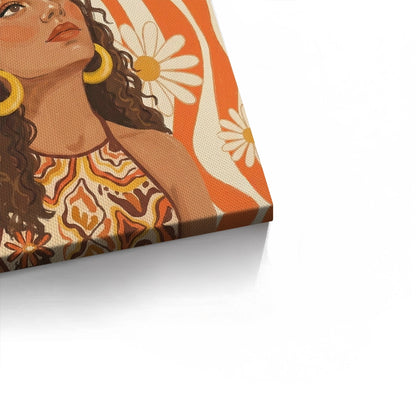 Retro Boho Sun Girl - Canvas