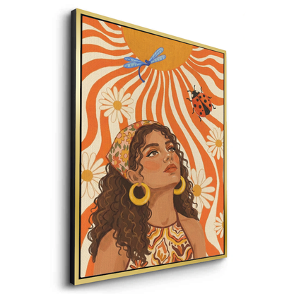 Retro Boho Sun Girl - Canvas