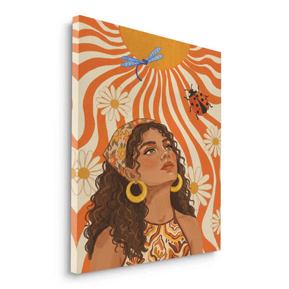 Retro Boho Sun Girl - Canvas