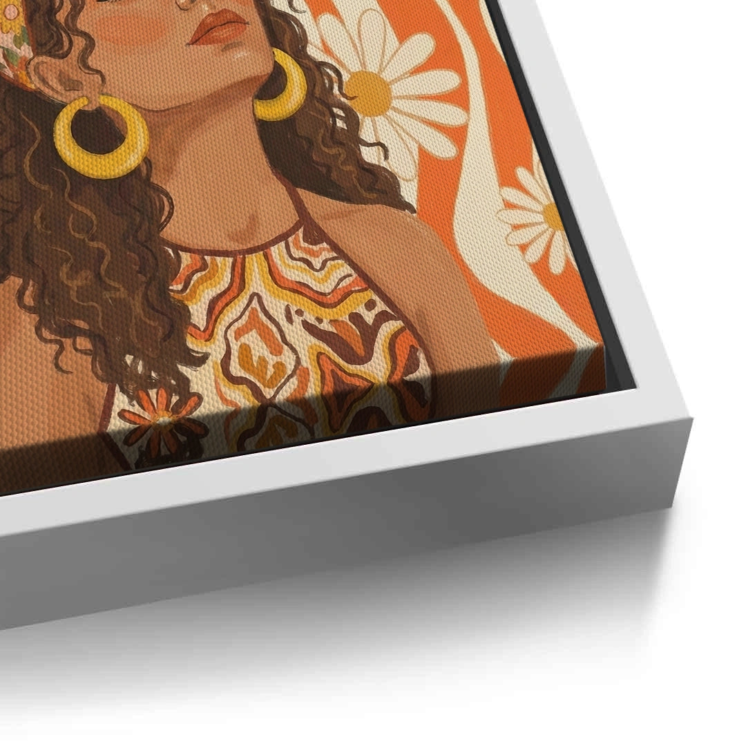 2Retro Boho Sun Girl - Canvas