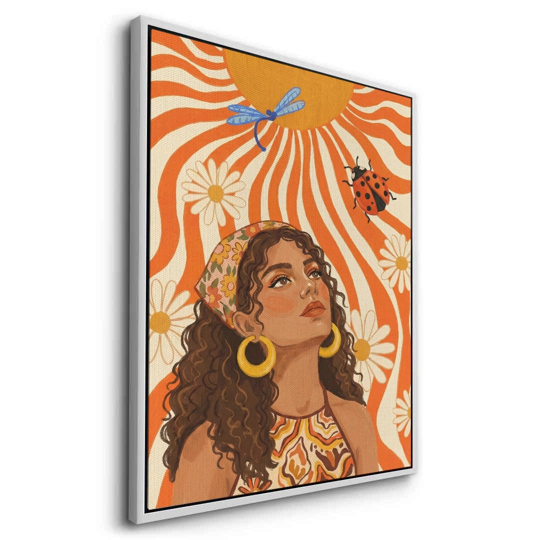 2Retro Boho Sun Girl - Canvas