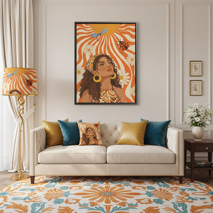 Retro Boho Sun Girl - Canvas