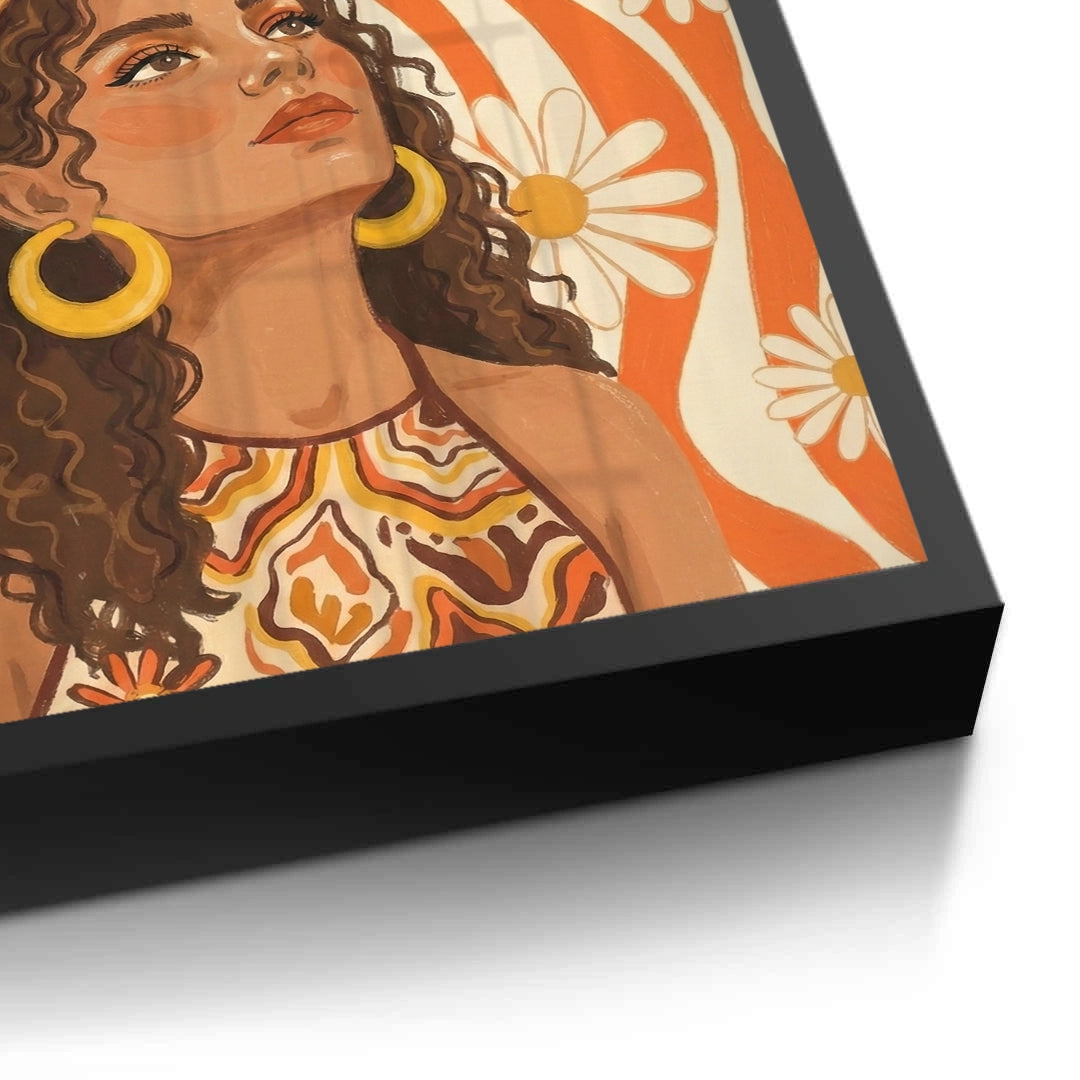 2Retro Boho Sun Girl - Fine Art