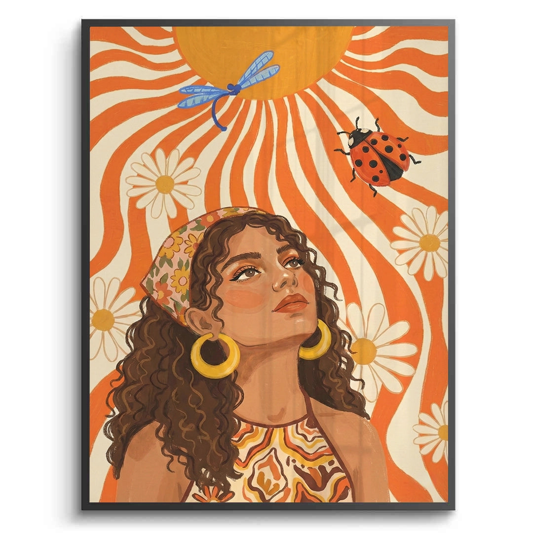 2Retro Boho Sun Girl - Fine Art