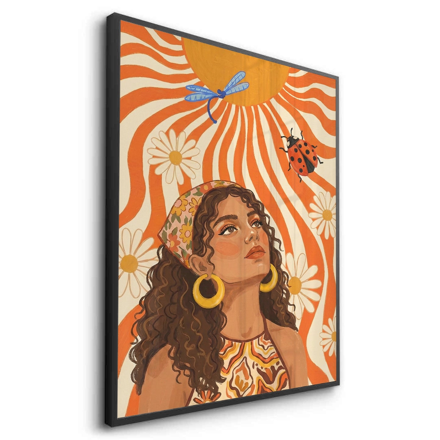 2Retro Boho Sun Girl - Fine Art