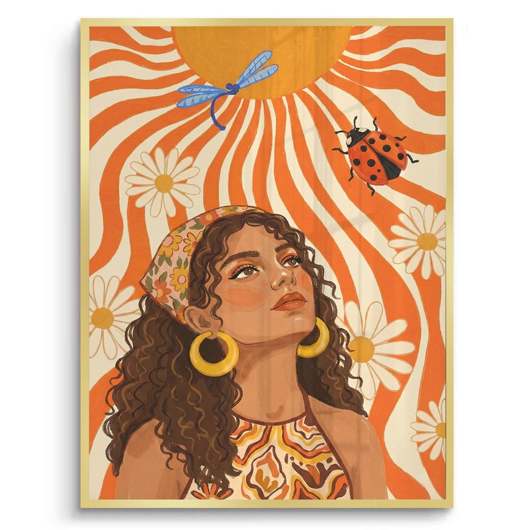 2Retro Boho Sun Girl - Fine Art
