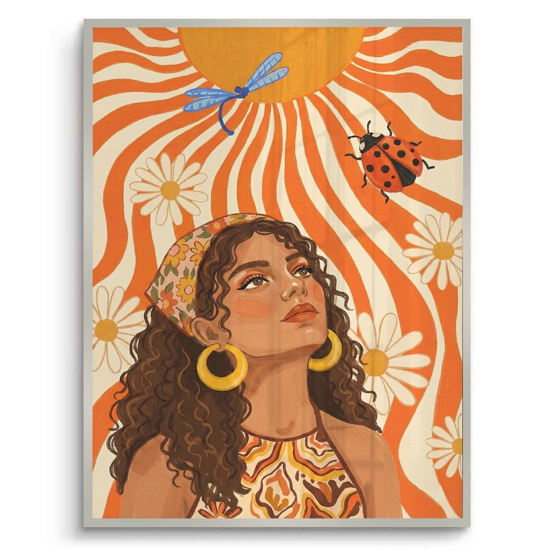 2Retro Boho Sun Girl - Fine Art