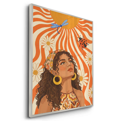Retro Boho Sun Girl - Fine Art