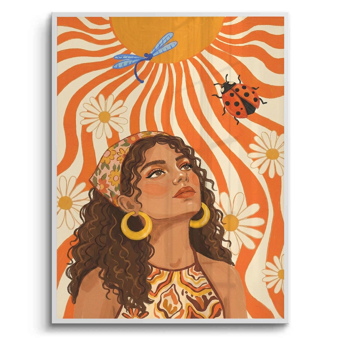 2Retro Boho Sun Girl - Fine Art