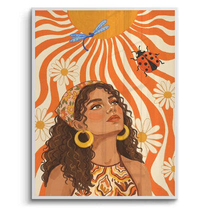 Retro Boho Sun Girl - Fine Art