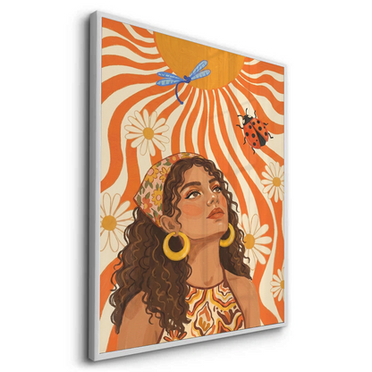 Retro Boho Sun Girl - Fine Art