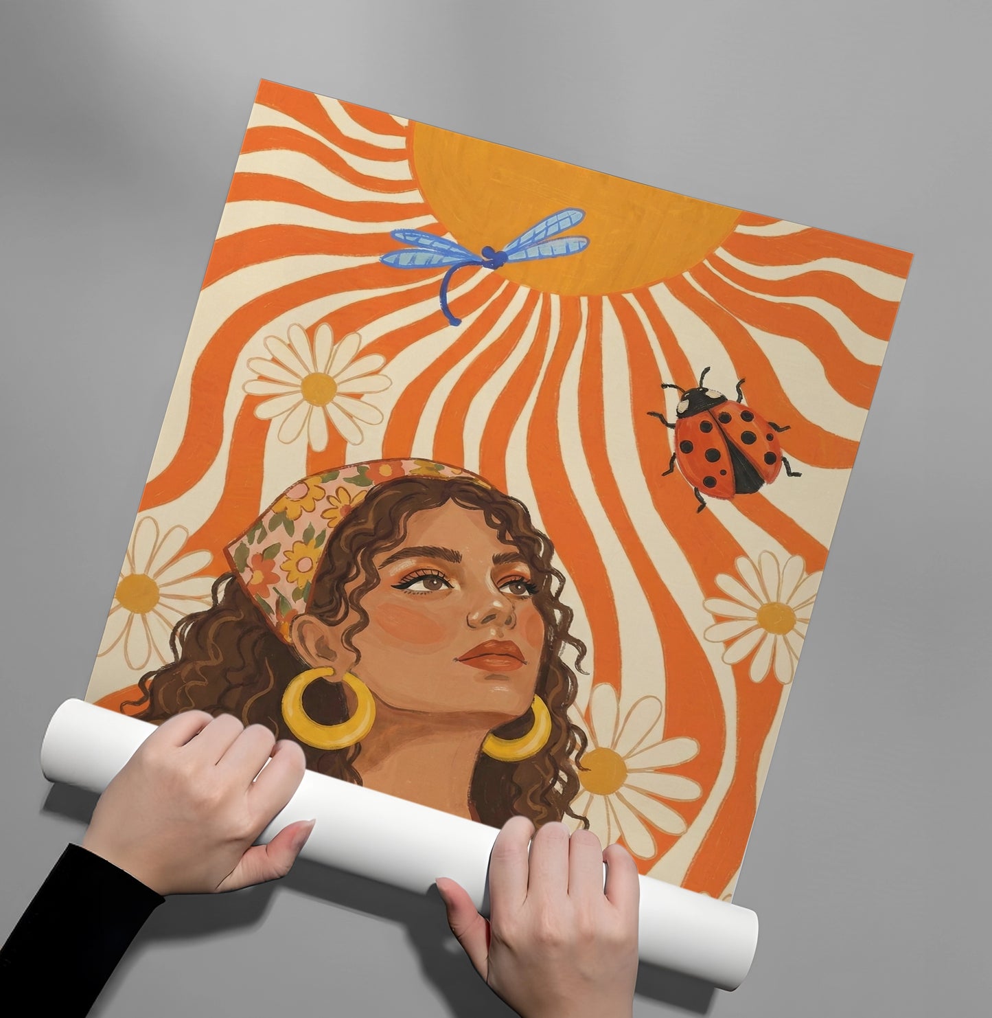 2Retro Boho Sun Girl - Poster