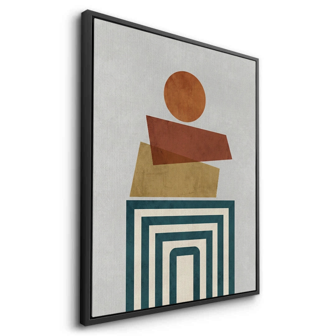 2Retro Earth Tone Stacked Shapes - Canvas