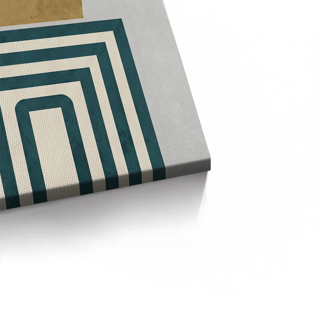 2Retro Earth Tone Stacked Shapes - Canvas