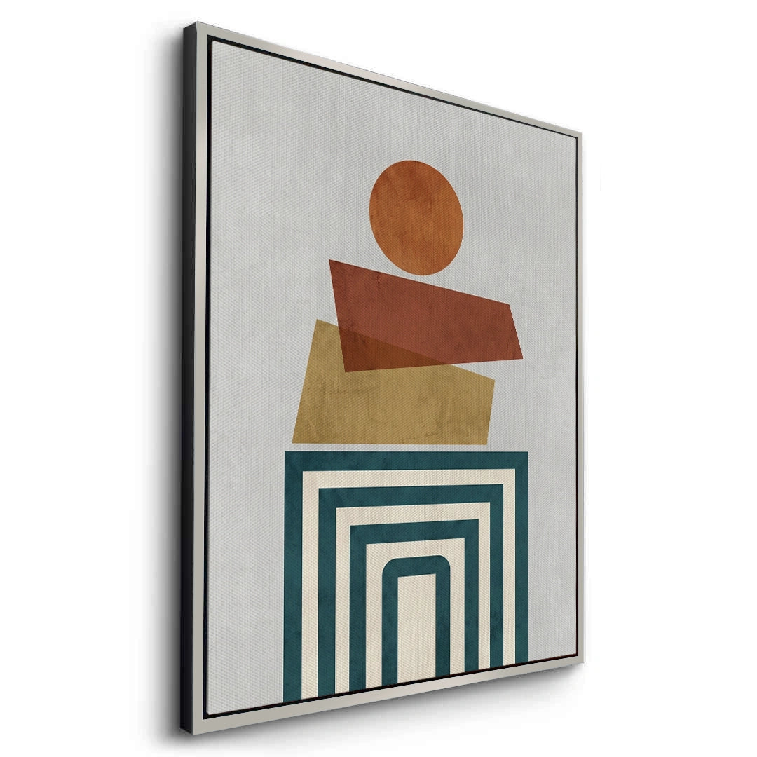 2Retro Earth Tone Stacked Shapes - Canvas