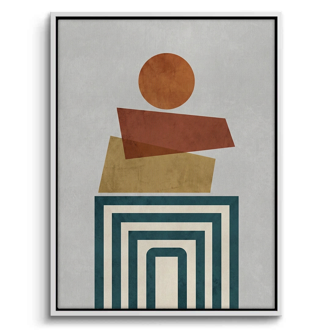 2Retro Earth Tone Stacked Shapes - Canvas