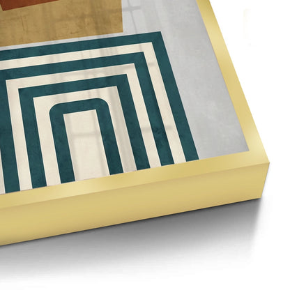 Retro Earth Tone Stacked Shapes - Fine Art