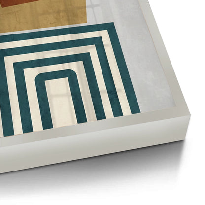 Retro Earth Tone Stacked Shapes - Fine Art