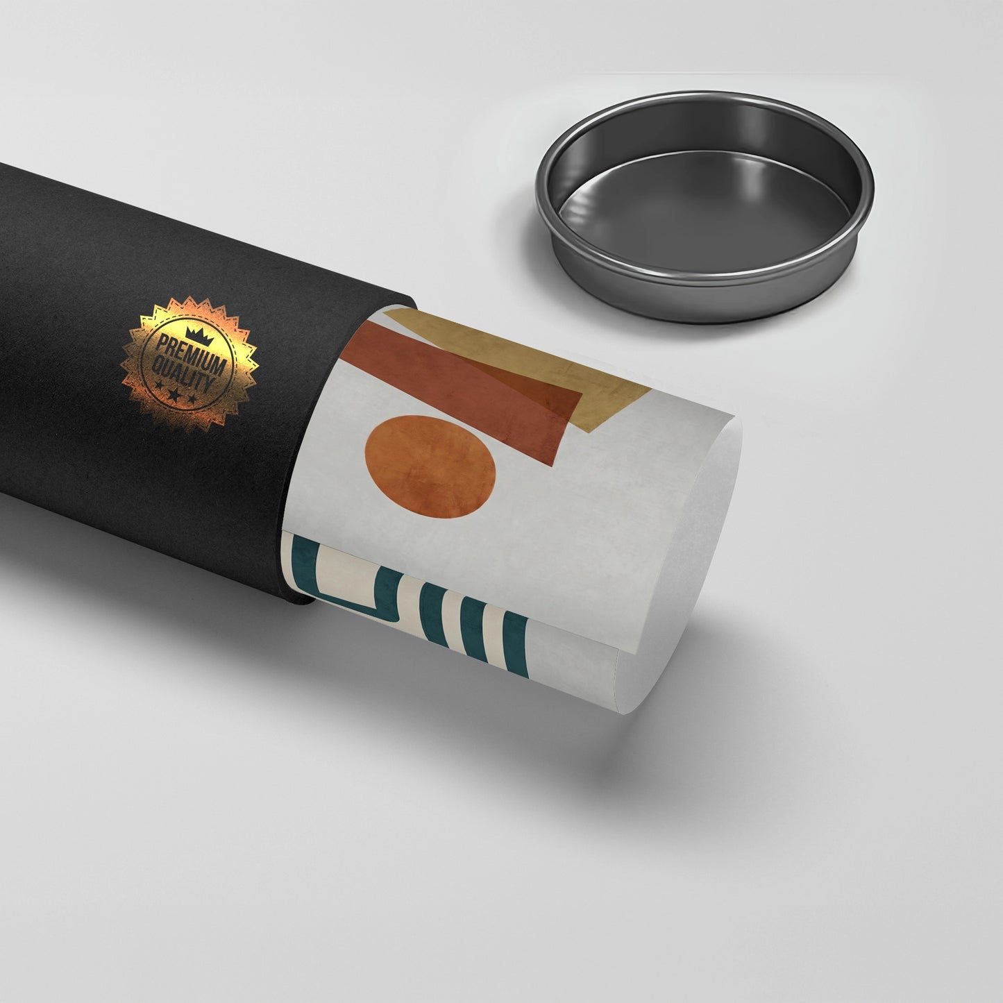 2Retro Earth Tone Stacked Shapes - Poster