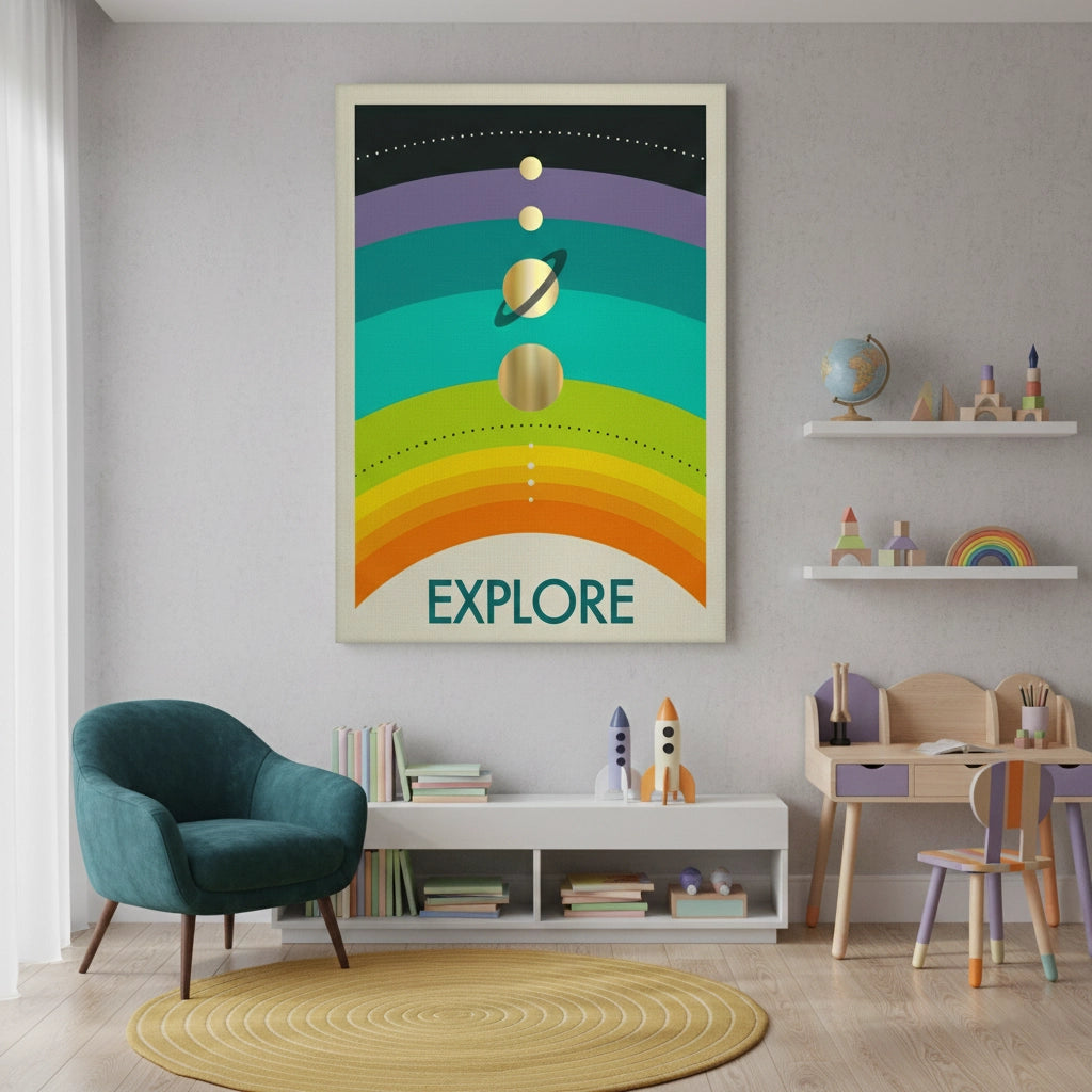 2Retro Minimalist Space - Canvas