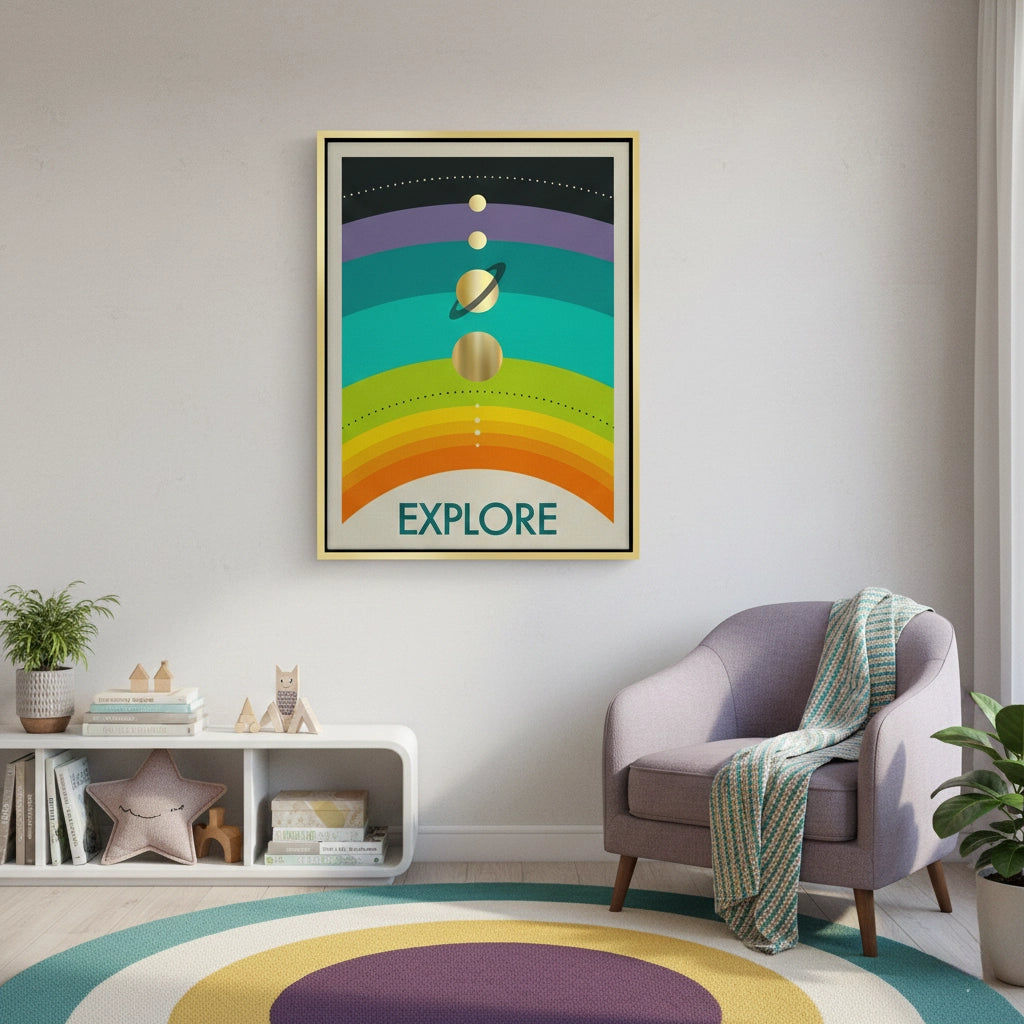 2Retro Minimalist Space - Canvas