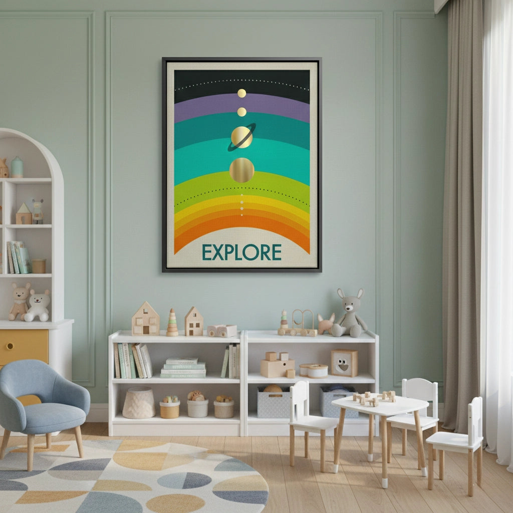 2Retro Minimalist Space - Canvas