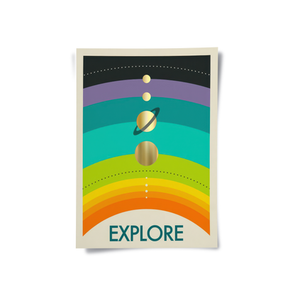 Retro Minimalist Space - Poster