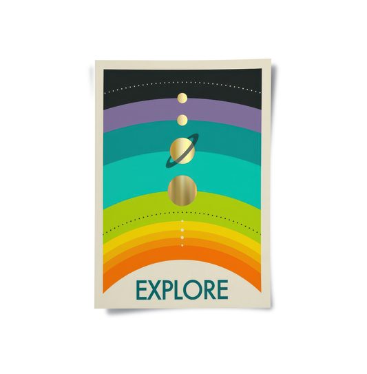 Retro Minimalist Space - Poster