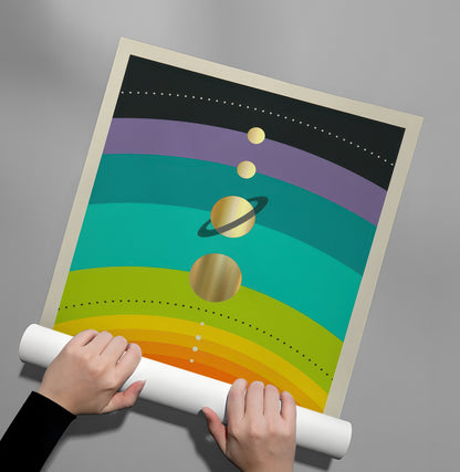 Retro Minimalist Space - Poster