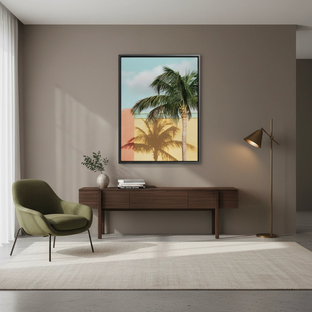 2Retro Palm Tree - Canvas
