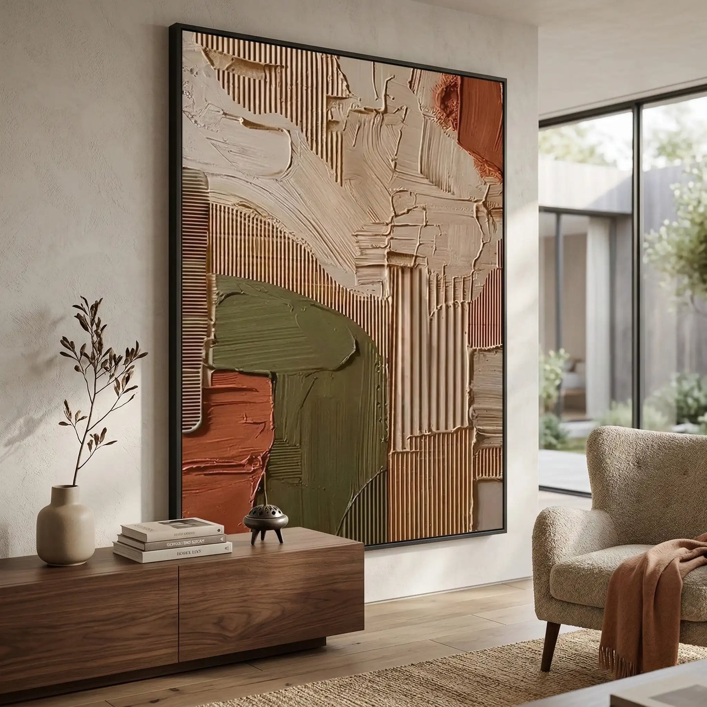2Ribbed Terracotta Abstract #RTA899