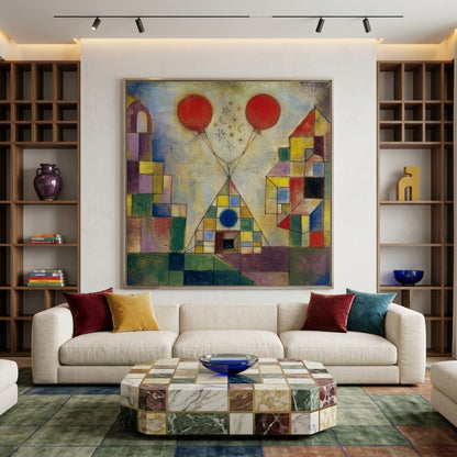Surreal Geometric Landscape - Canvas