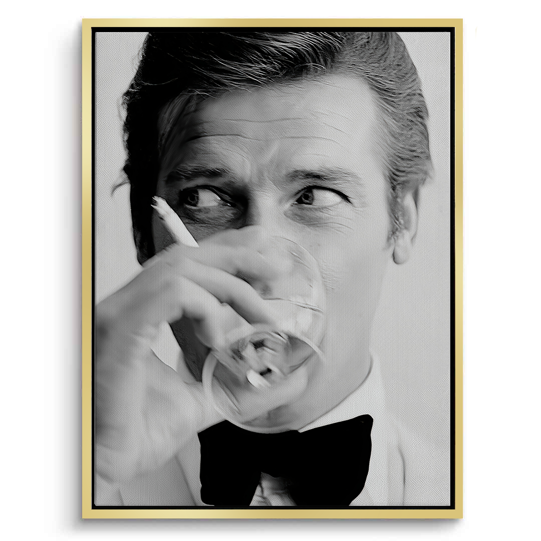 Roger Moore Whiskey - Canvas - Jasmineart.ae