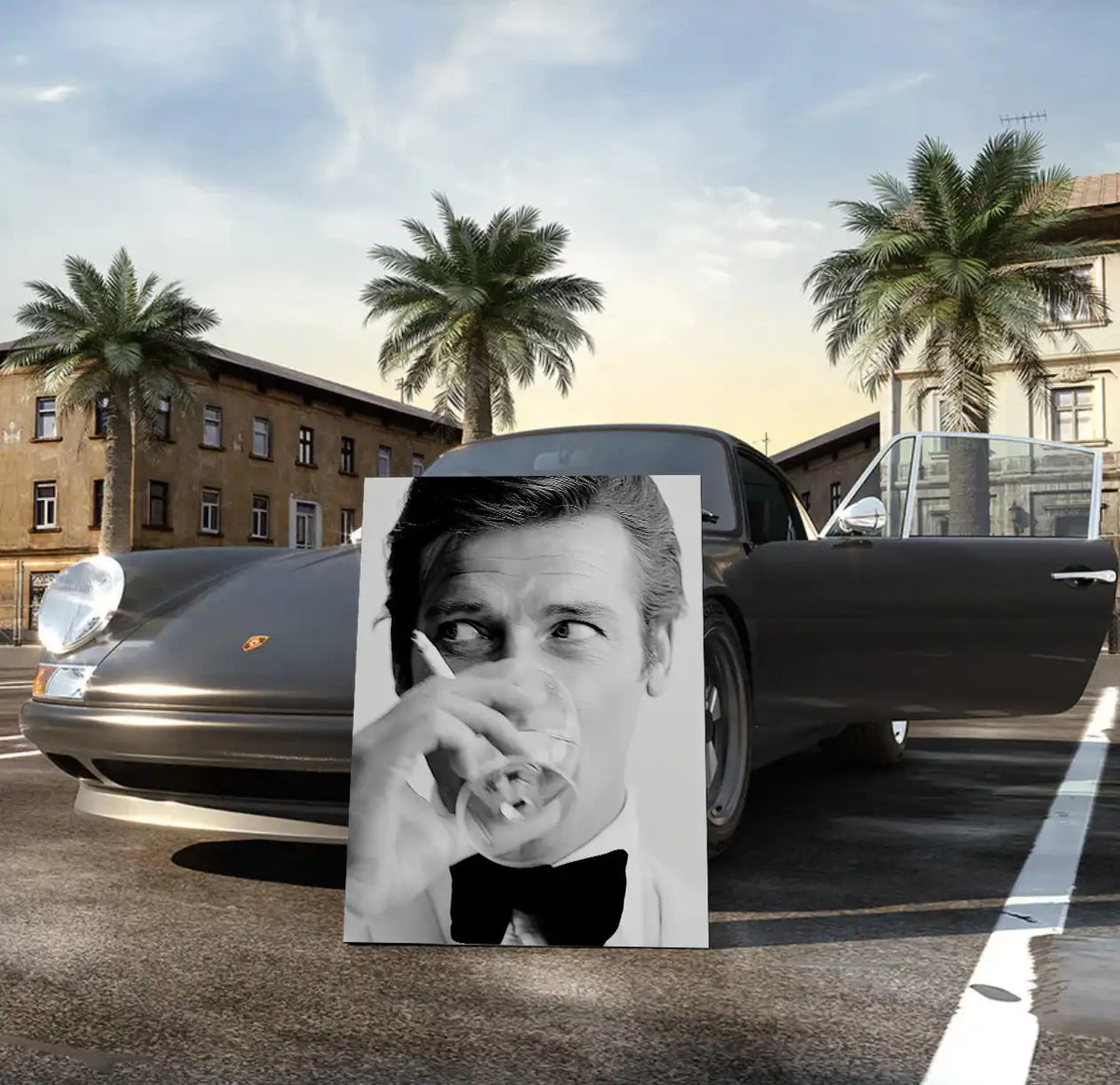 Roger Moore Whiskey - Canvas - Jasmineart.ae