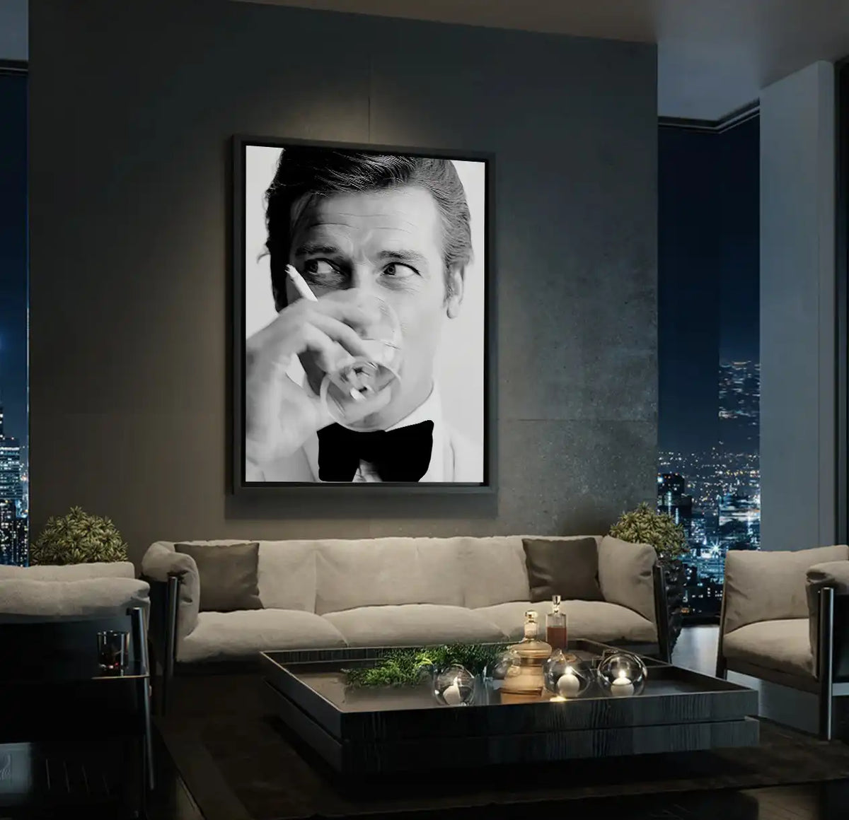 Roger Moore Whiskey - Canvas - Jasmineart.ae