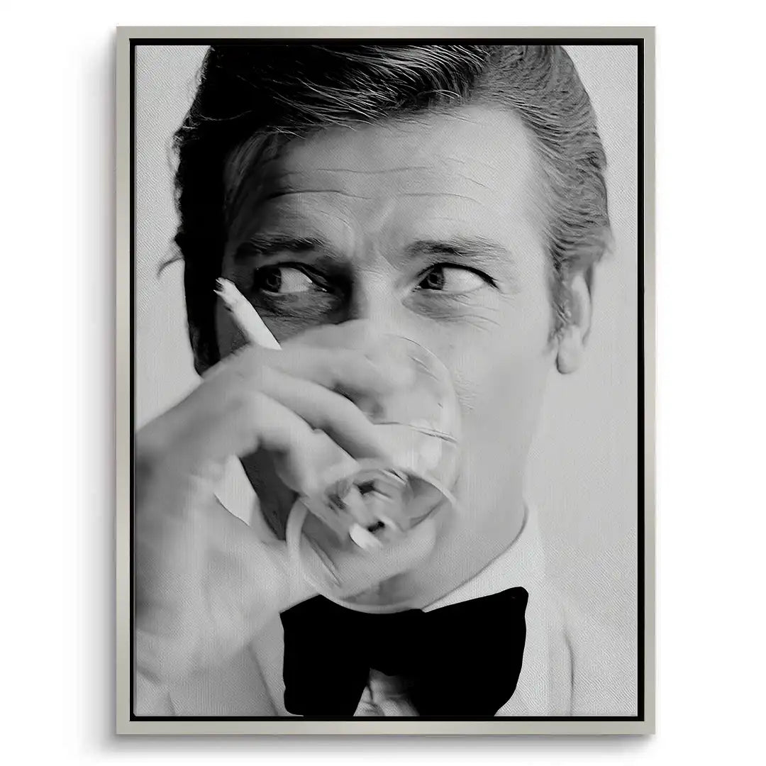 Roger Moore Whiskey - Canvas - Jasmineart.ae