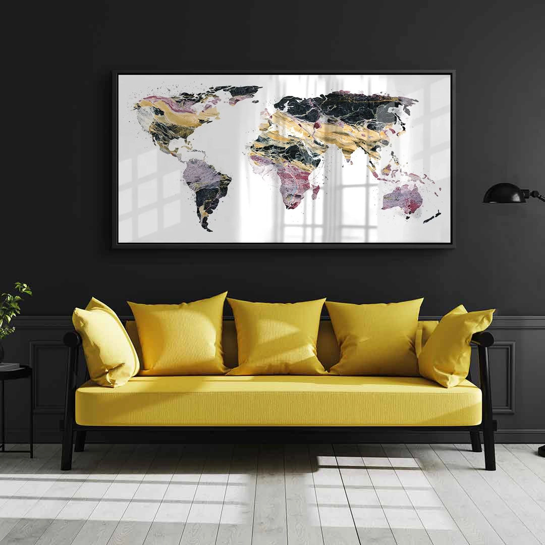 world map - Acrylic - Jasmineart.ae