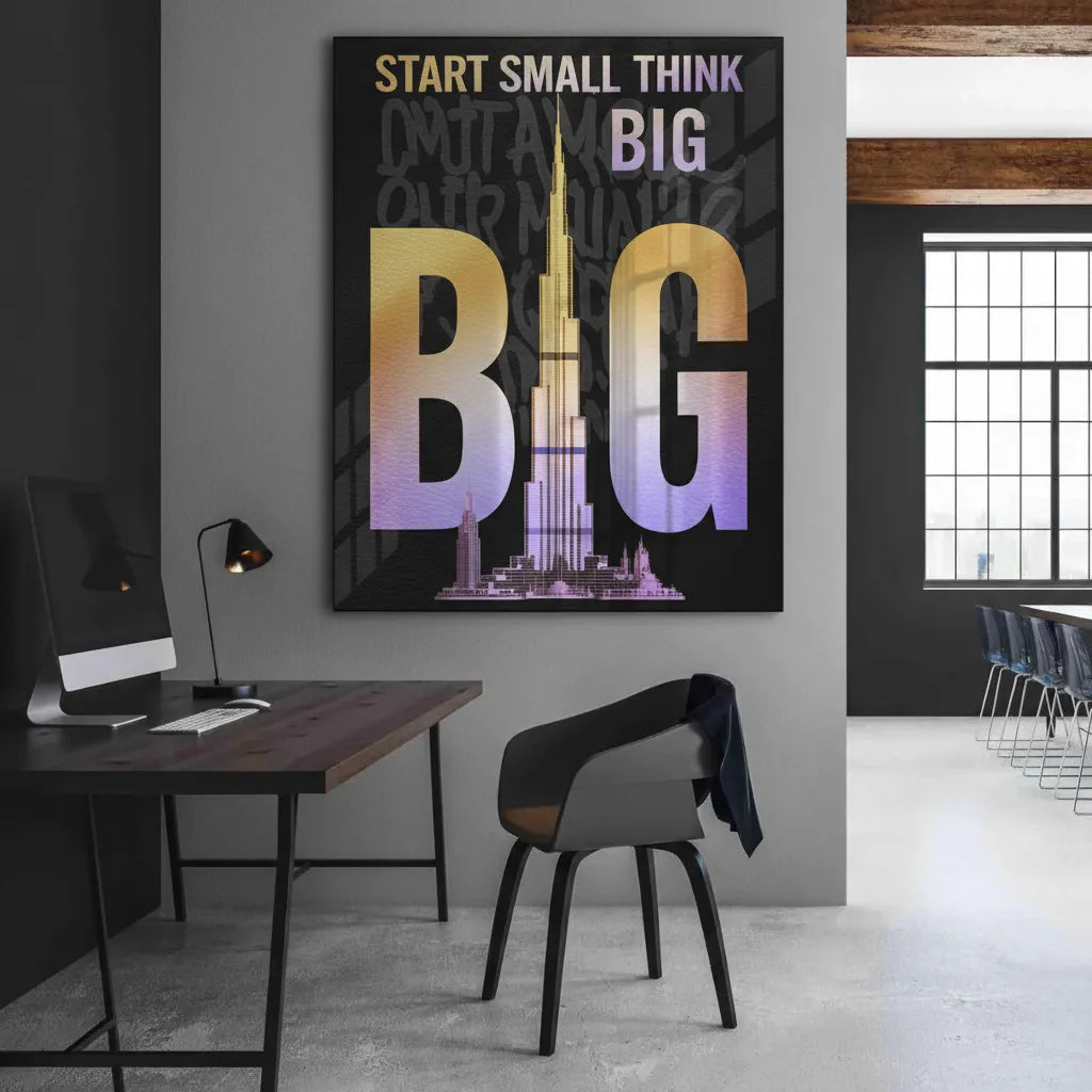 Strat Small think Big - Acrylic - Jasmineart.ae