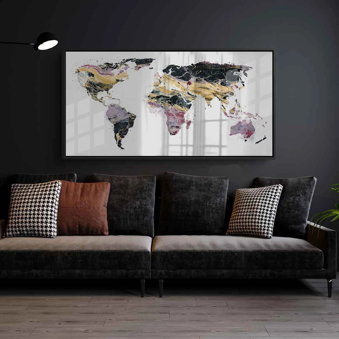 world map - Acrylic - Jasmineart.ae