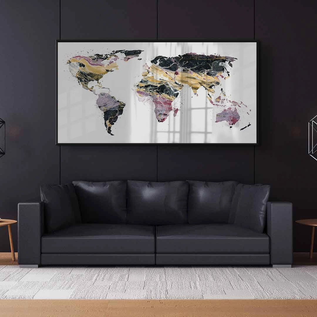 world map - Fine Art - Jasmineart.ae