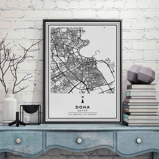 Doha Map - Canvas