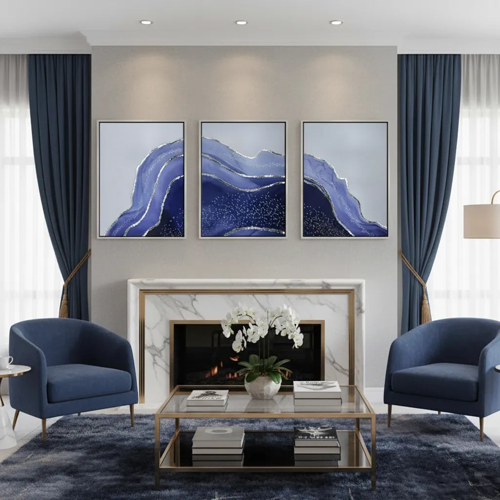 Sapphire Coast Set of 3 - Canvas - Jasmineart.ae