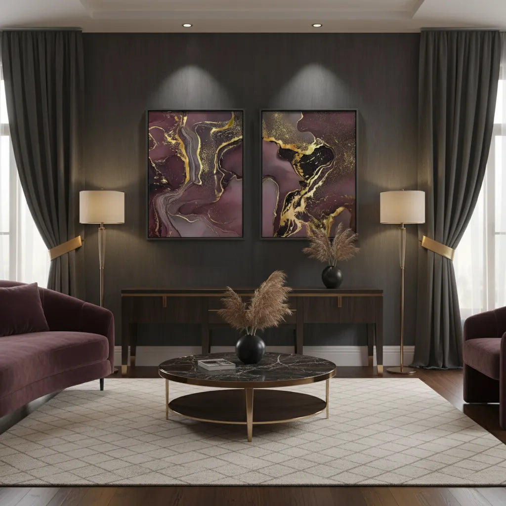 Royal Agate Set of 2 - Canvas - Jasmineart.ae