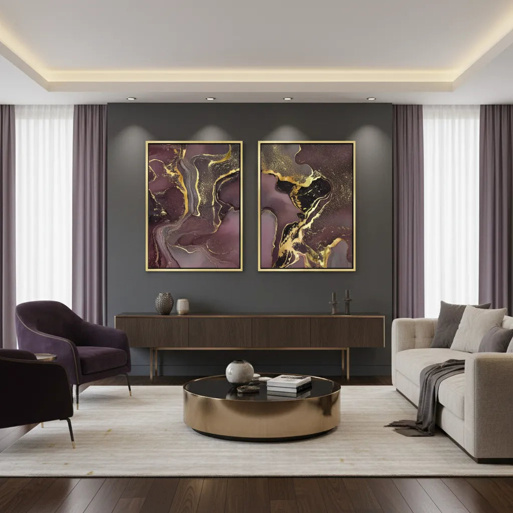 Royal Agate Set of 2 - Canvas - Jasmineart.ae