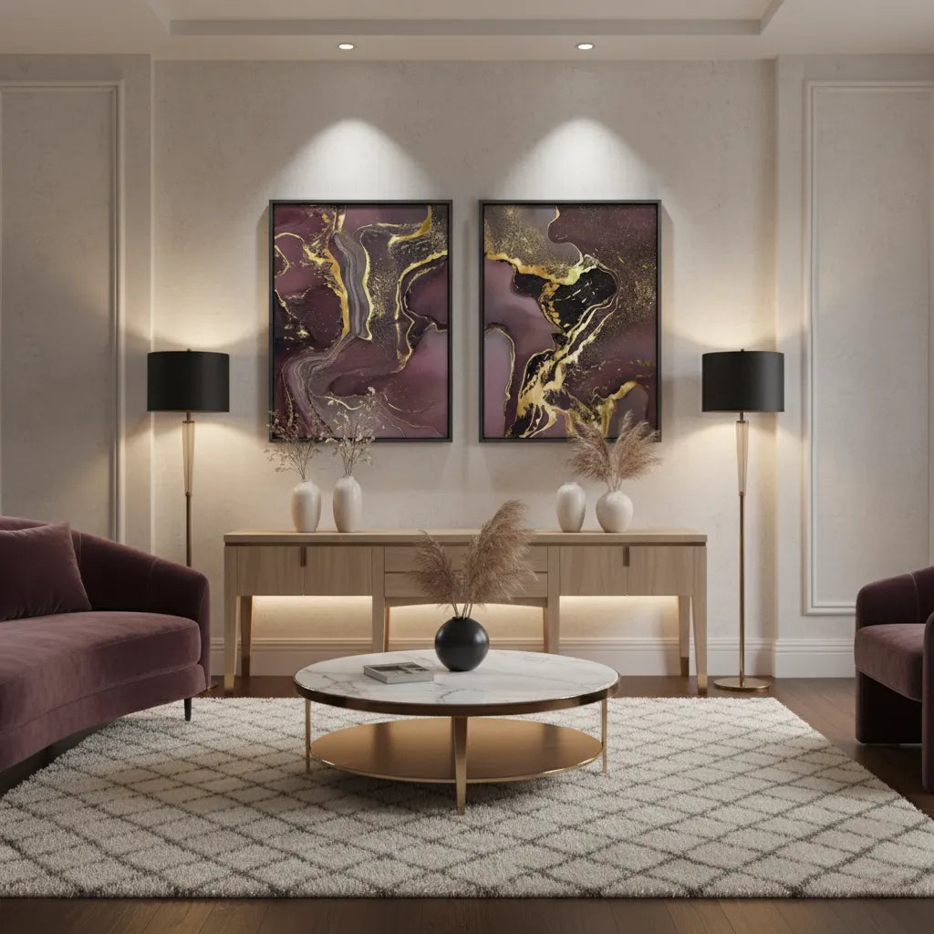 Royal Agate Set of 2 - Canvas - Jasmineart.ae