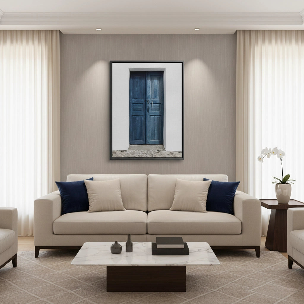 2Rustic Blue Door - Canvas