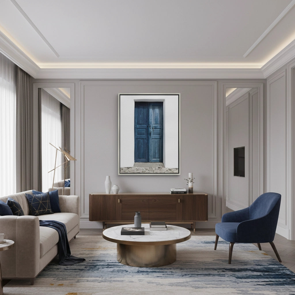 2Rustic Blue Door - Canvas