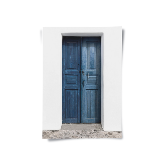 Rustic Blue Door - Poster